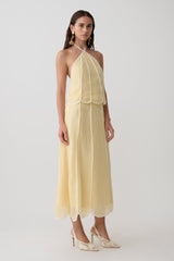 Georgia Panelled Midi Skirt - Butter